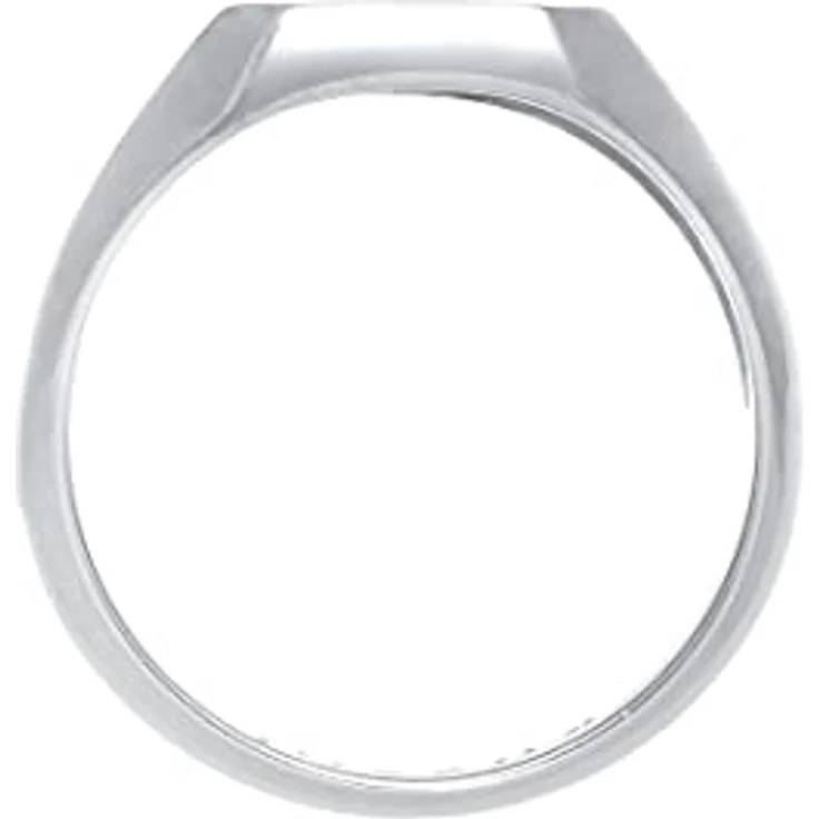 Kuzzoi Siegelring Herrenring Achteck Schwarz mit Emaille in 925 Sterling Silber, 10 mm breit, Ringgröße 66, poliert – Bild 3