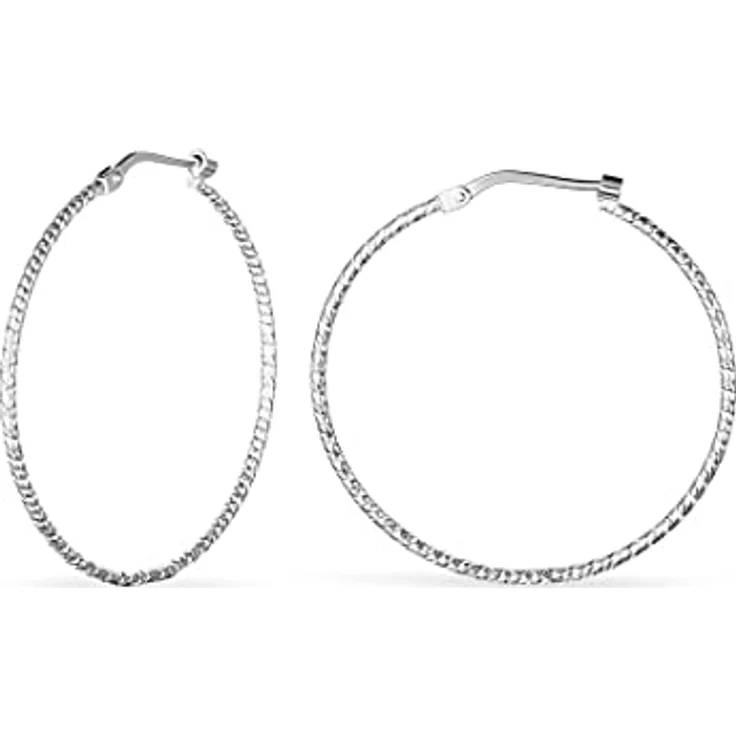 FAVS Damen-Creolen 925er Silber, Durchmesser 30 mm, elegantes Design, One Size, in Geschenkbox – Bild 3