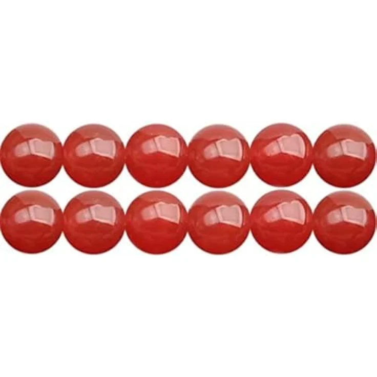 SKYBEADS Rot Achat Edelsteinperlen zum Auffädeln, 38cm Strang mit ca. 90 Stück für Schmuckherstellung – Bild 1