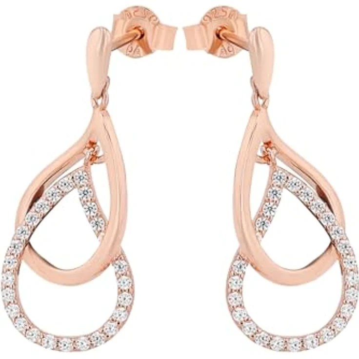 Amor Ohrring für Damen, Sterling Silber 925, Zirkonia, Stecker – Bild 3