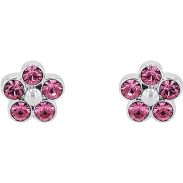 Amor Paar Ohrstecker Flower Power, 2-tlg. mit Kristallglas und 925 Sterling Silber, ca. 5 mm – Bild 4