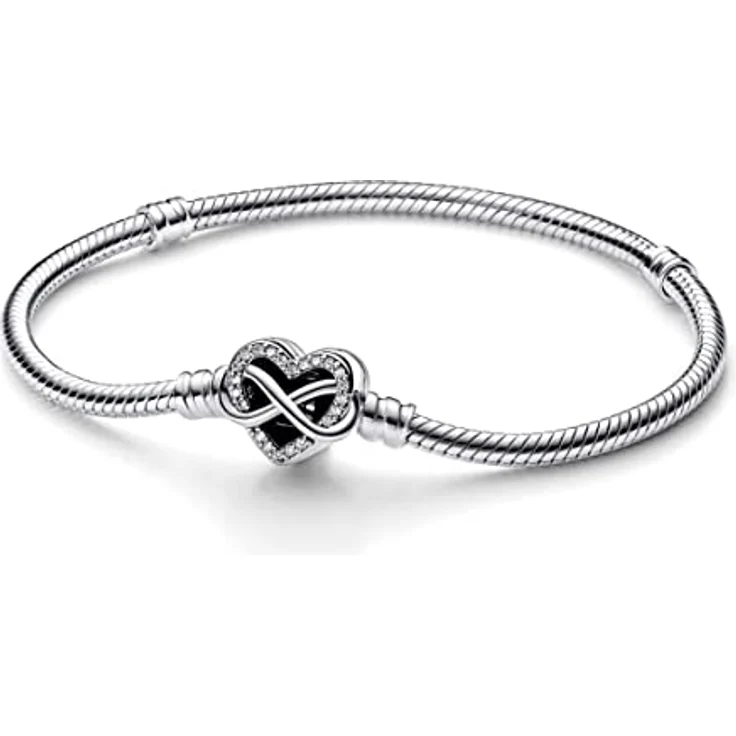 PANDORA Moments Armband aus Sterling-Silber mit Funkelndem Unendlichkeits-Herzverschluss, Zirkonia-Steinen, Größe: 21cm, kompatibel mit Moments Kollektion, 592645C01-21 – Bild 1