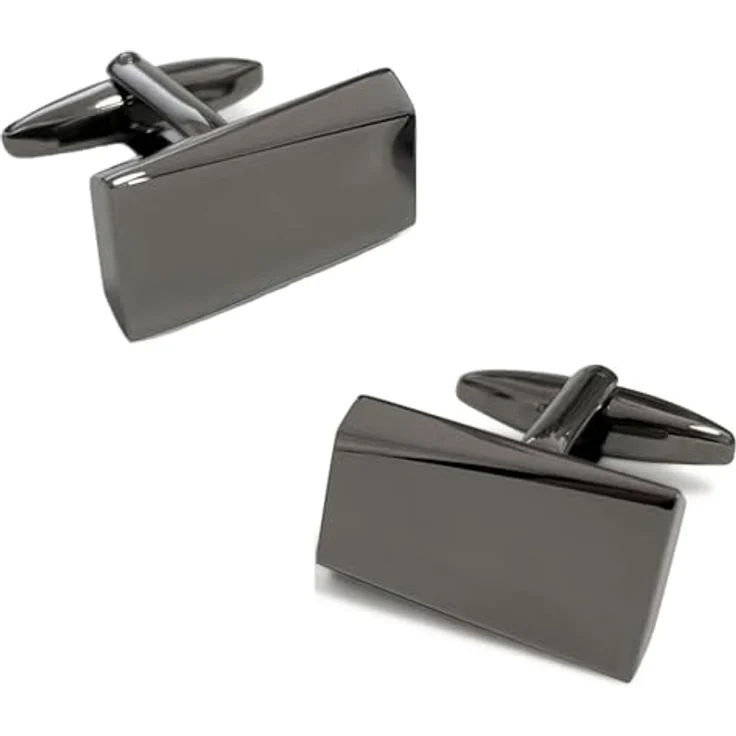 MERIT OCEAN Manschettenknöpfe Herren Schwarz, Klassische Cufflinks aus Edelstahl für Hochzeiten und Unternehmen – Bild 4