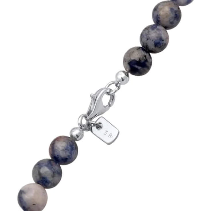 Kuzzoi Buddha Herren Halskette aus Achat Perlen (6 mm) mit 925 Sterling Silber Beads, Edelsteinkette für Männer, Länge ca. 50 cm – Bild 5