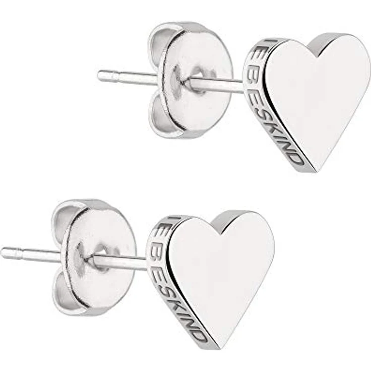 Liebeskind Berlin Ohrstecker LJ-0500-E-08, Herz Ohrstecker aus poliertem Edelstahl, Silber, 7 mm – Bild 1