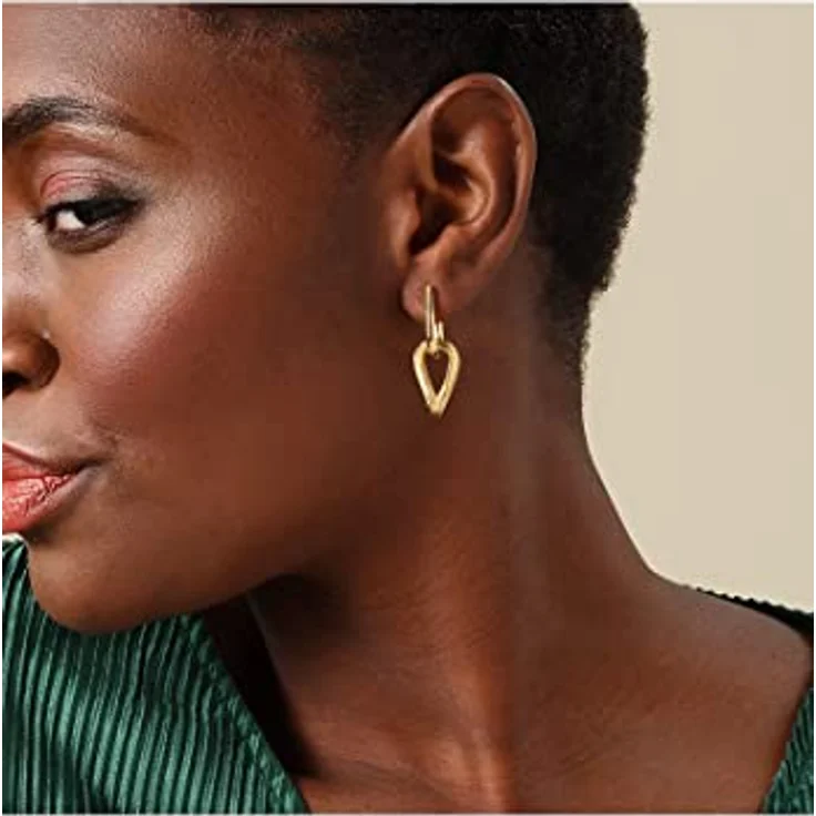 FAVS Creolen 88590791, IP-vergoldete Edelstahl-Ohrringe mit polierter Oberfläche und ovalem Element, schraffiert, harmonisches Design – Bild 4