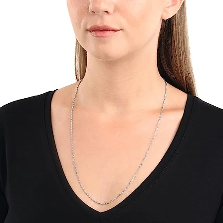 Amor Collier 925 Sterling Silber, 60 cm Unisex Halsschmuck in Geschenkbox, Basic Design – Bild 3
