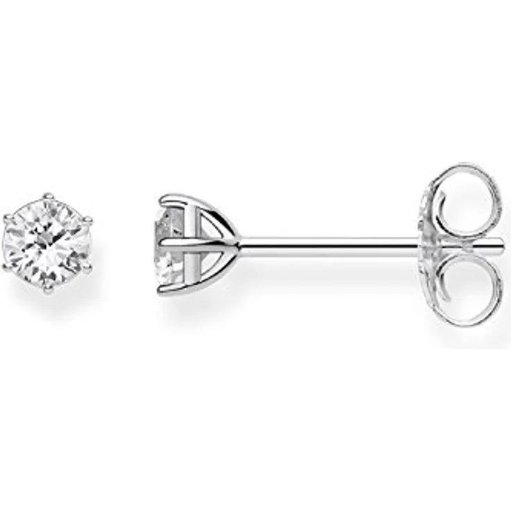 Thomas Sabo Ohrstecker Weißer Stein, 925 Sterling Silber, model H1964-051-14 – Bild 1