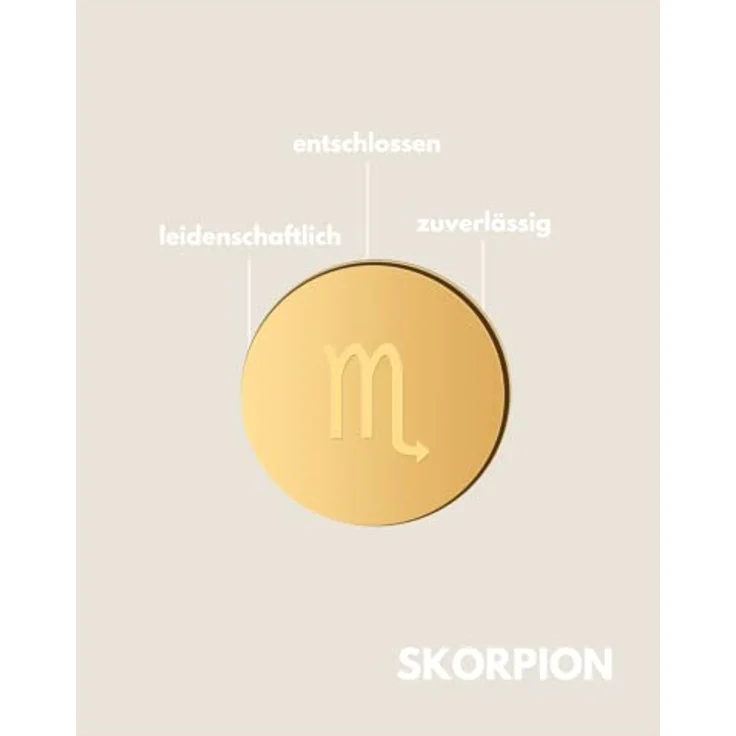 GD GOOD.designs Sternzeichen Kette Gold 18 Karat, Wasserfeste vergoldete Halskette mit Horoskop Anhänger, individuell verstellbar aus Edelstahl für Damen – Bild 2