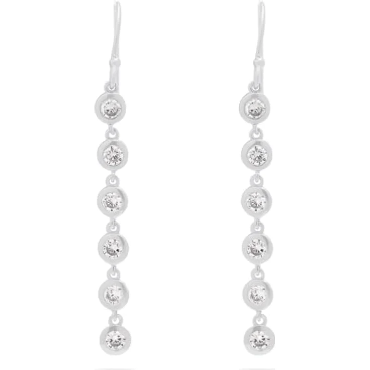FAVS Damen-Ohrhänger 925er Silber mit 12 Zirkon-Steinen, One Size – Bild 3