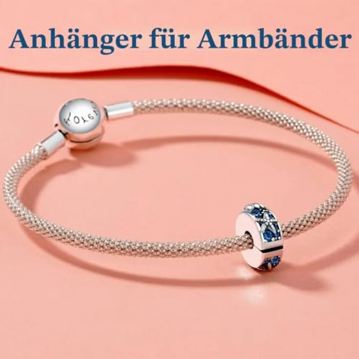 Amuefer Ocean Starfish Scallop Clip Charms, 925 Sterling Silber Beads für Armbänder und Halsketten mit Zirkonia, Geschenk für Frauen – Bild 5