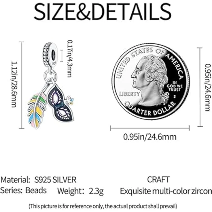 TINSLO Charm Anhänger Damen 925 Sterling Silber mit Zirkonia-Steinen, kompatibel mit Pandora Armband und Halskette, ideal als Geschenk für Frauen und Mädchen – Bild 5