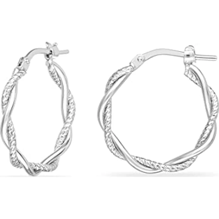 FAVS Damen-Creolen, 925er Silber, Durchmesser 20 mm, Stärke 2,5 mm, One Size – Bild 3