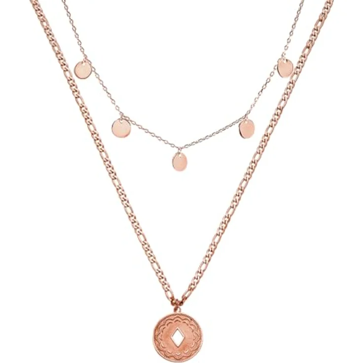 Purelei Kohala Ketten-Set, 2-teiliges Frauen Layering Schmuckset aus Edelstahl, wasserfest, verstellbar 40–50 cm, Rosegold