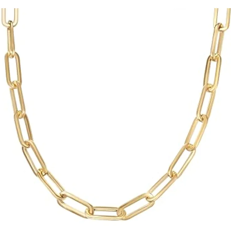 Lulu & Jane Damen Gliederkette, gelbgoldene Metall-Legierung mit Hochglanzpolierter Oberfläche, 43,0 cm (+5 cm Verlängerung)