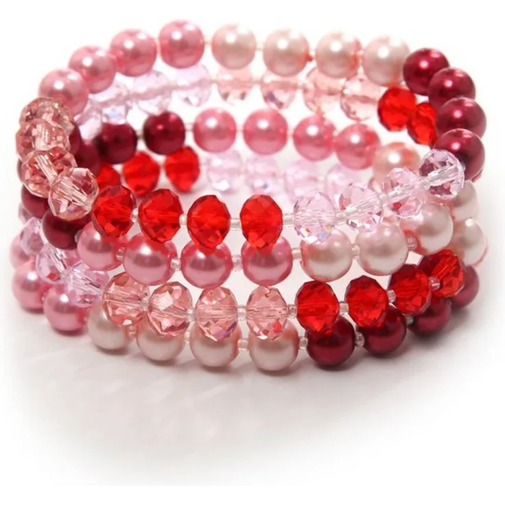 COLLEZIONE ALESSANDRO Armband Hella, 4-reihiges Perlenarmband mit bunten Glasperlen, vielseitig kombinierbar
