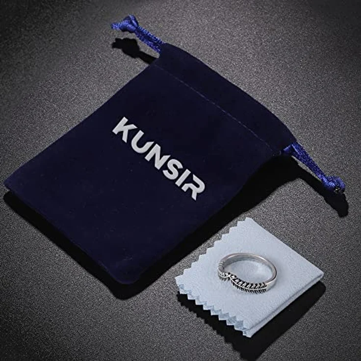 KUNSIR 925 Sterling Silber Damenring, Retro Liebesknoten Design mit Zirkonia, in Geschenkverpackung – Bild 3