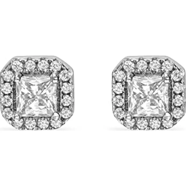 FAVS Damen-Ohrstecker 925er Silber mit 32 Zirkonia, mittlere Größe 0,75 cm, klassisches Design – Bild 3