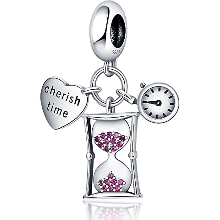 Pandach Charm Anhänger für Armband und Halskette, 925 Sterling Silber mit Zirkonia, kompatibel mit Europäischen Armbändern
