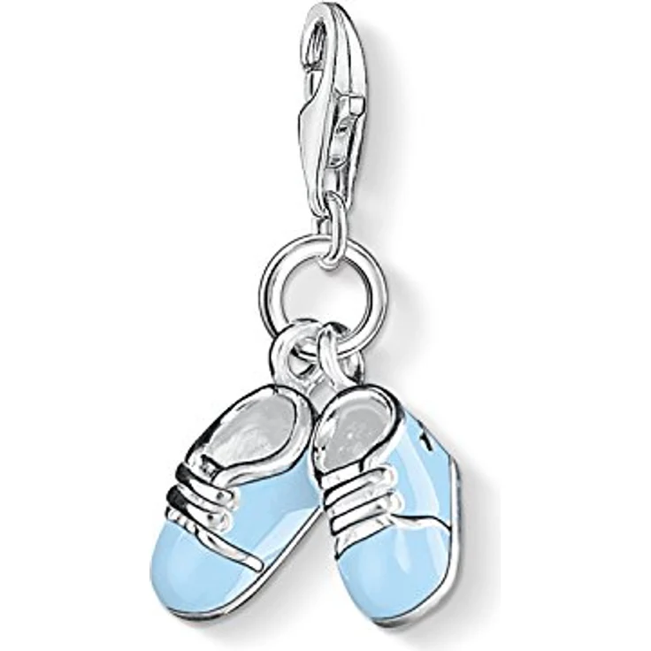 Thomas Sabo Charm-Anhänger Babyschuhe Blau, 925 Sterling Silber, Charm Club 0822-007-1 – Bild 1