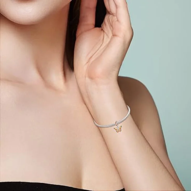 TINSLO Charm Anhänger Damen, 925 Sterling Silber mit Zirkonia-Steinen, kompatibel mit Pandora Armbänder und Halsketten, ideales Geschenk für Frauen und Mädchen – Bild 4
