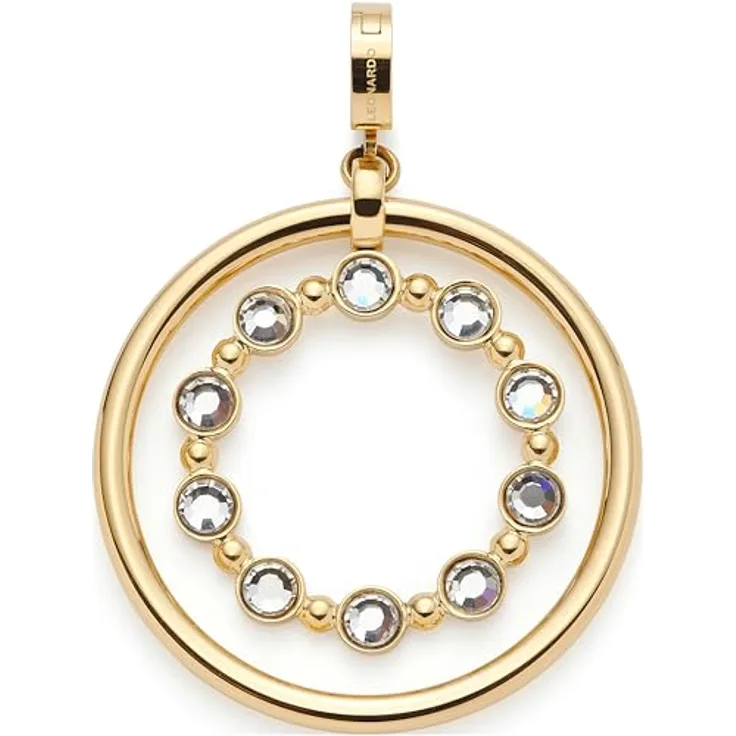 JEWELS BY LEONARDO Anhänger Bobby, goldfarbener Edelstahl Ketten-Anhänger mit beweglichem Innenring und Clip-&-Mix System, Schmuck Geschenk für Frauen, 024944