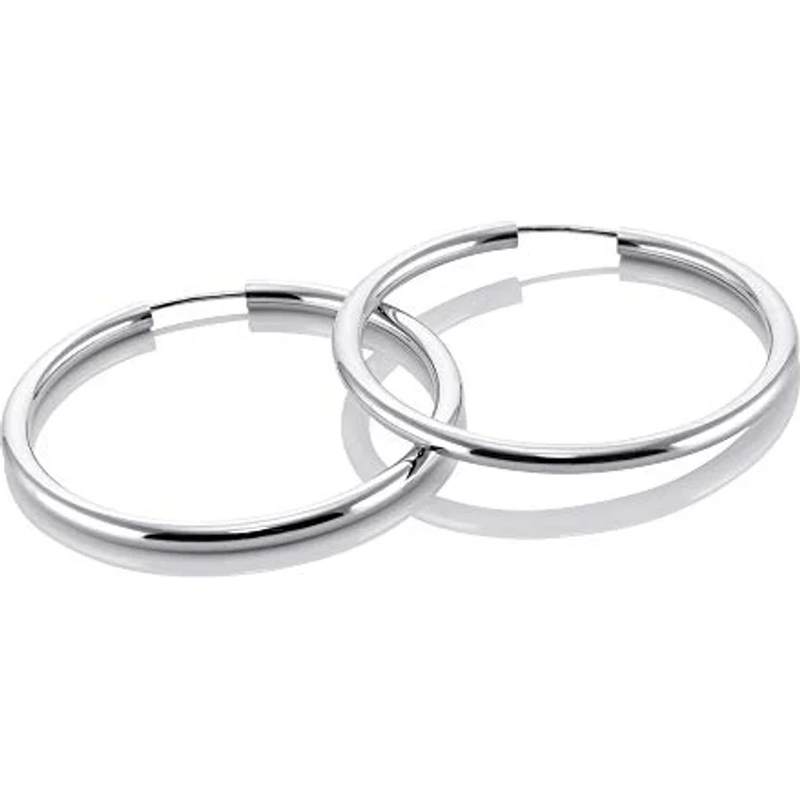 Materia 925 Sterling Silber Creolen Ohrringe 29mm, klassisch für Damen und Teenager, leichtes Anlegen mit Steckverschluss, made in Germany – Bild 4