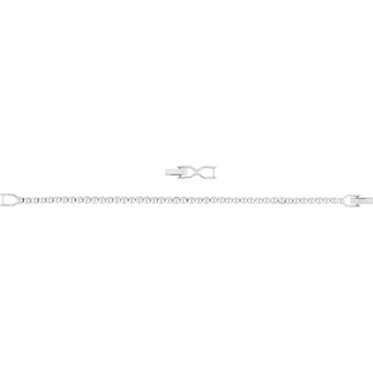 Swarovski Imber Emily, Rhodiniertes Tennis Armband mit klaren Kristallen, Weiß, inklusive Verlängerungselement – Bild 3