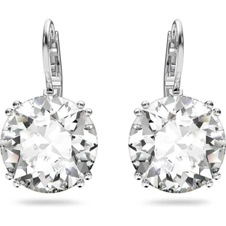 Swarovski Millenia Ohrringe, Rhodinierte Hängeohrringe mit Strahlenden Swarovski Kristallen in Weiß – Bild 2