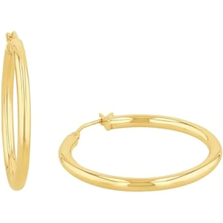 Amor Creolen Weißgold 375/9ct, Damen Ohrschmuck 1,3 cm, Silber, in Schmuck Geschenk Box