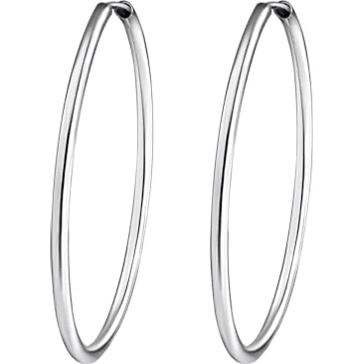 Rafaela Donata Damen-Creolen 925 Sterling Silber, 40mm rund, Basic Silberohrcreolen in Schmuckbox - Groß 60800081 – Bild 1