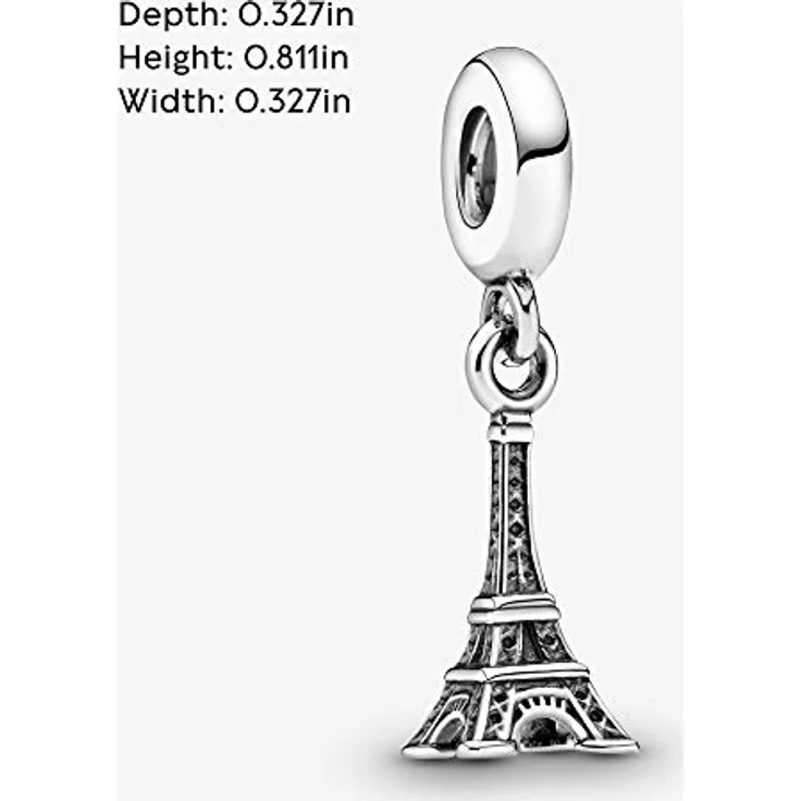 PANDORA Silber Charm Eifelturm Paris 791082, 925er Sterling Silber, teilweise geschwärzt – Bild 5