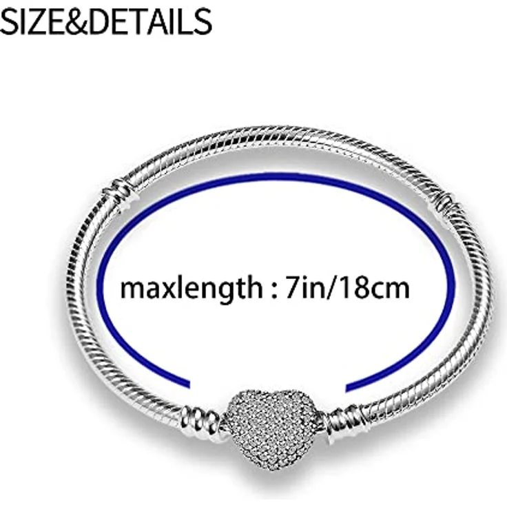Pandach Damen Armband 925 Sterling Silber, Schlangen-Gliederarmband, stilvolles Accessoire für Valentinstag, Muttertag und Geburtstagsgeschenke – Bild 5