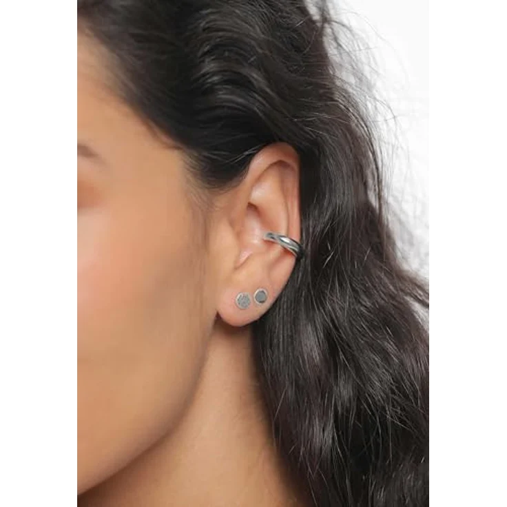 Elli Ohrringe Damen Ohrstecker 2er Set, Gehämmert und Glänzend, 925 Sterling Silber – Bild 4