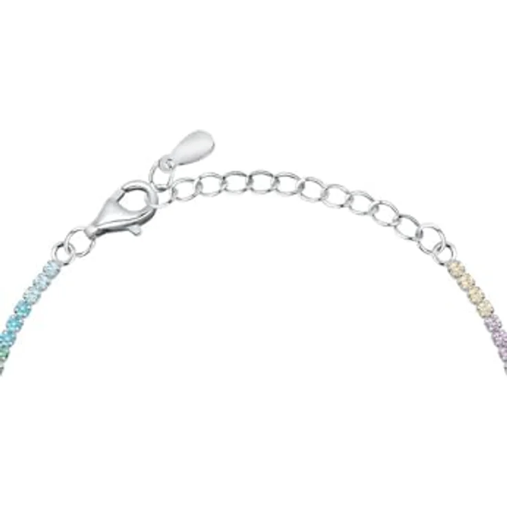 CHRIST Tennisarmband 89086345, mehrfarbiges Armband mit bunten Zirkonia, 925er Silber Fassung und Karabinerhakenverschluss – Bild 4