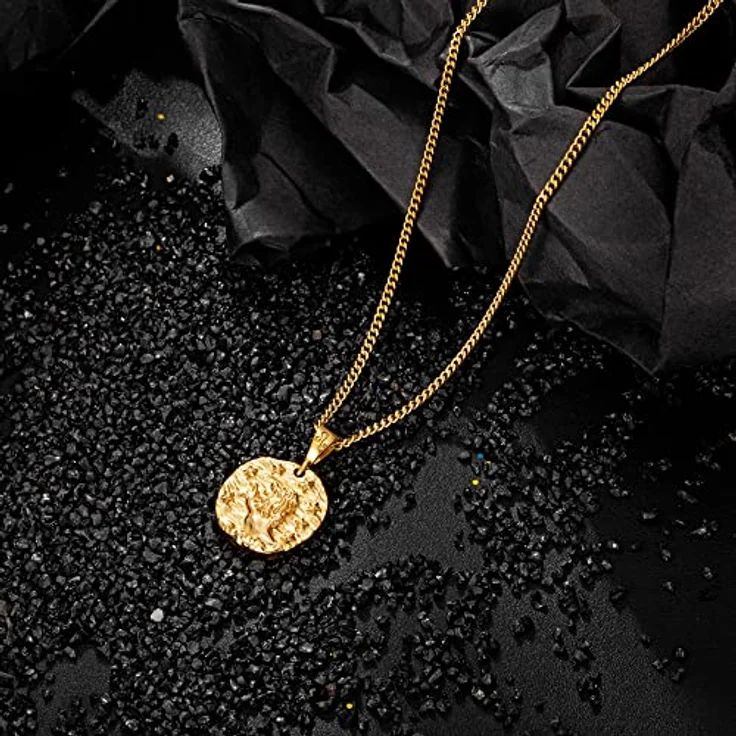 Speroto Herrenkette, Sternzeichen Kette Löwe, Gold, Edelstahl, 55 cm, klassisches Design, Unisex, 12 Sternzeichen – Bild 3