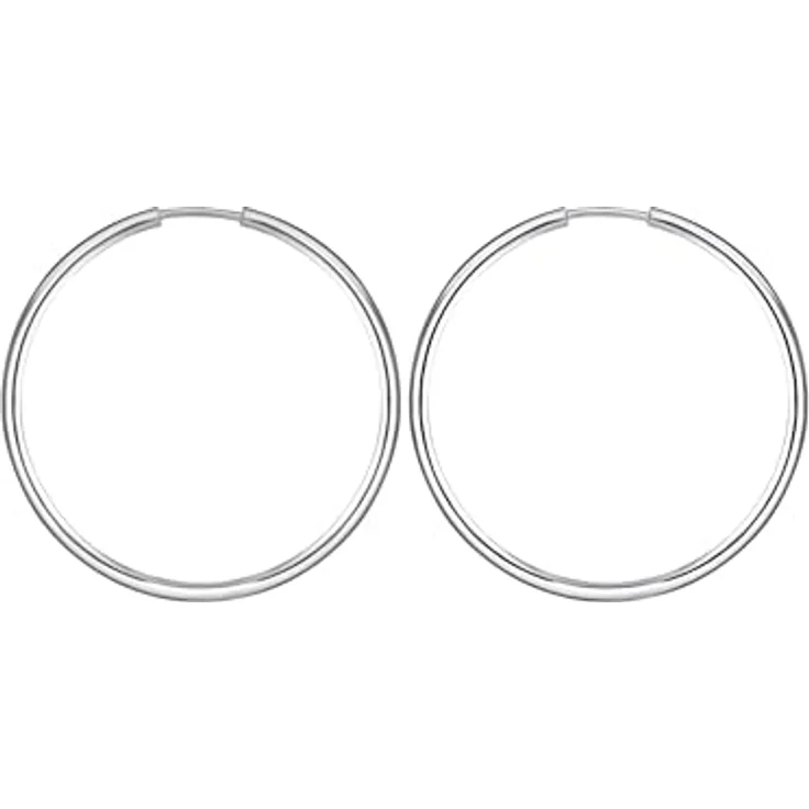 Rafaela Donata Damen-Creolen 925 Sterling Silber, 40mm rund, Basic Silberohrcreolen in Schmuckbox - Groß 60800081 – Bild 2