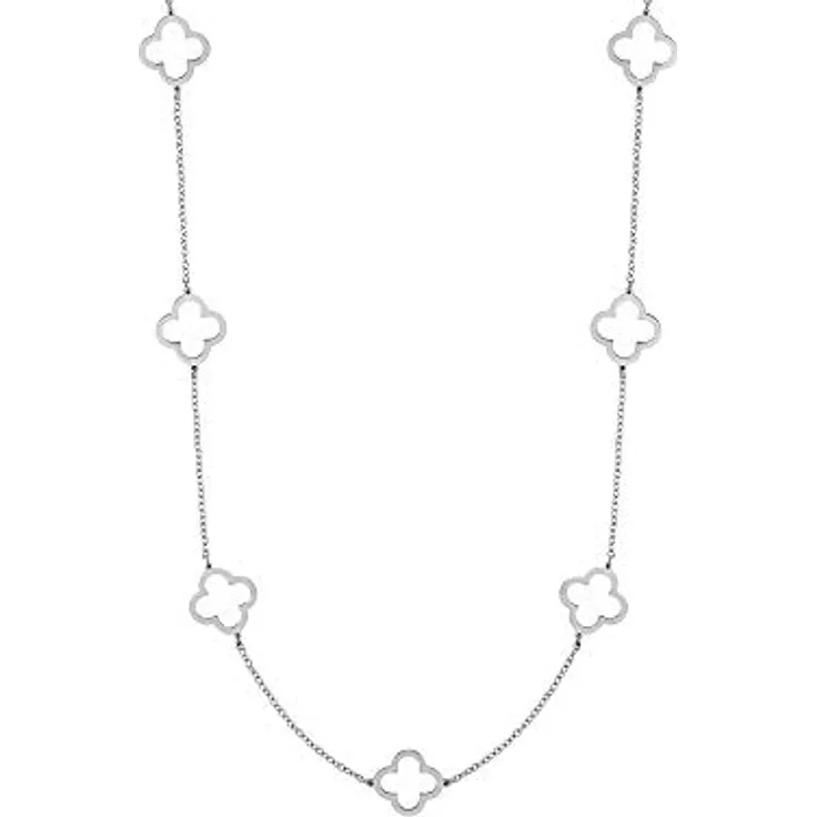 Heideman Halskette Elara Damen - aus hochwertigem Edelstahl - 80 cm lang mit Kleeblatt Ornamenten in Gold, Silber und Roségold - zeitlos und hypoallergen