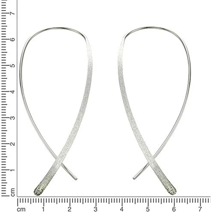 Celesta Ohrhänger 925 Silber, rhodiniert, glanz-matt, 67mm Länge, Geschenk für Damen – Bild 2