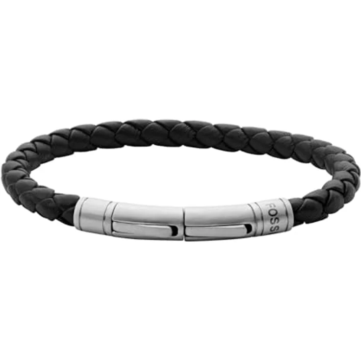 Fossil Herren Edelstahlarmband mit verstellbarem Verschluss, braun, gebürstetes Finish, 217 mm Länge, 6 mm Breite – Bild 1