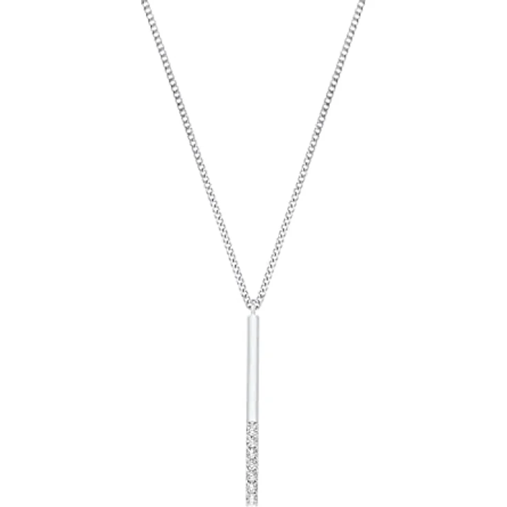 s.Oliver Damen Halsschmuck, 925 Sterling Silber Kette mit 7 Zirkonia-Steinen, 42+3 cm, in Schmuck Geschenk Box – Bild 1