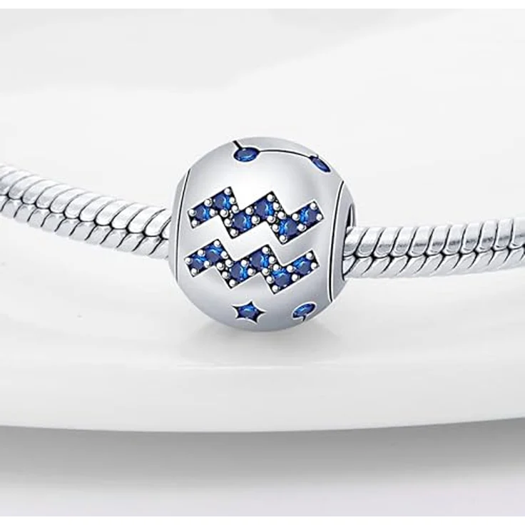 Pandach Damen Charm Anhänger Sternzeichen, 925 Sterling Silber Charms Beads kompatibel mit Pandora Armband und Halskette, 12 Sternbilder für Frauen und Mädchen – Bild 2