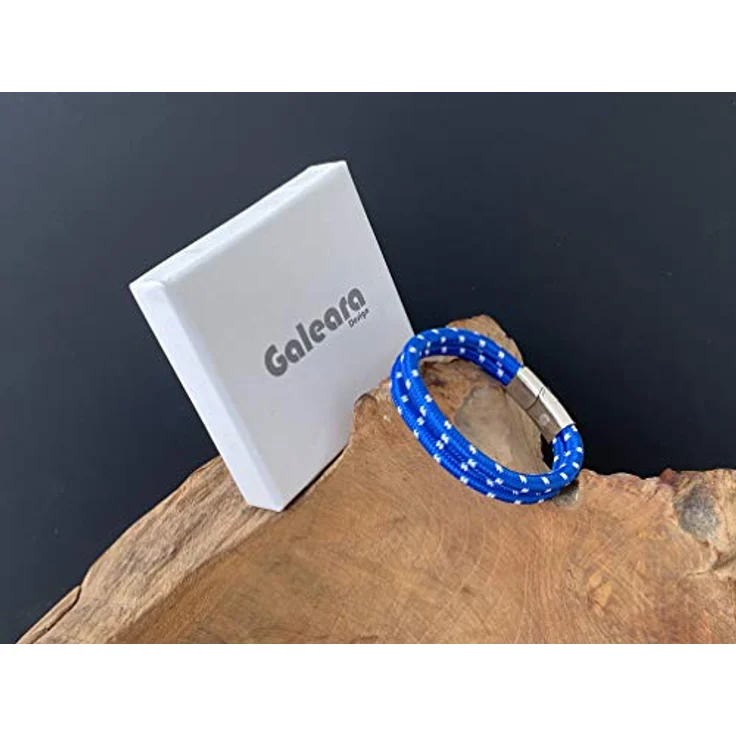 Galeara Noa Segeltau Armband Geflochten mit Magnetverschluss, maritim, 5mm Dick, blau, Größe 175-185 mm – Bild 5