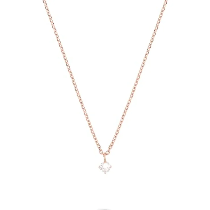 Tamaris Necklace, Halskette mit funkelndem Anhänger aus Edelstahl in IP Roségold, verstellbar bis 43 cm, wasserfest & hautfreundlich – Bild 1