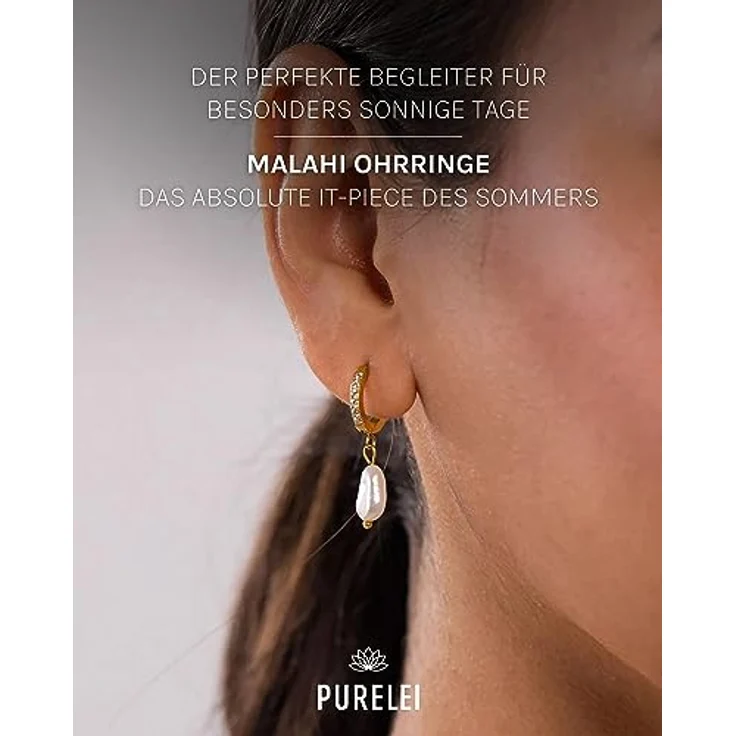 PURELEI Malahi Ohrringe (Gold) – Wasserfeste Damenohrringe aus Edelstahl mit 1,3 cm Durchmesser – Eleganter Modeschmuck inspiriert von Hawaii – Bild 2