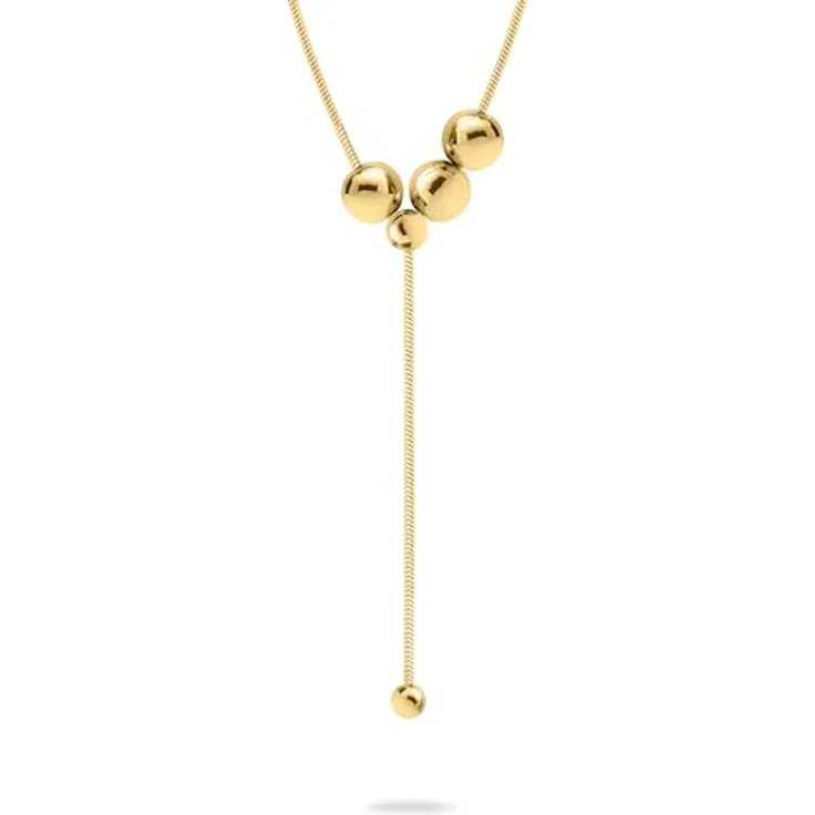 Liebeskind Berlin Halskette LJ-1715-N-42, Edelstahl in IP Gold, 42 cm Schlangenkette mit Slider-Verschluss – Bild 1