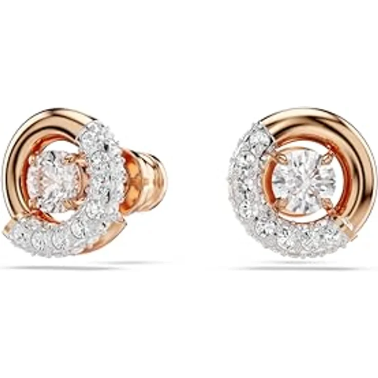 Swarovski Dextera Ohrstecker, Roségold mit Swarovski® Zirkonia und klarem Kristallpavé – Bild 2