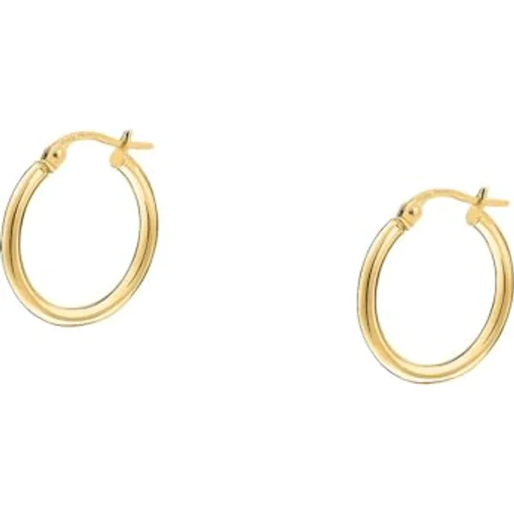 CHRIST Damen-Creolen 585er Gelbgold, zeitloser Schmuck für Damen, One Size