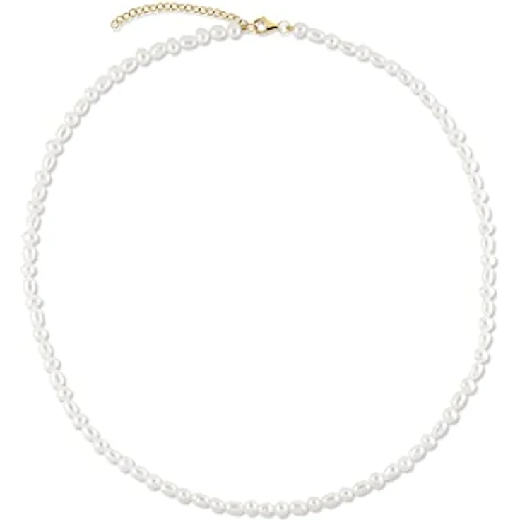 CHRIST Damen-Halskette 375er Gelbgold mit Süßwasserperle, 45 cm Länge, One Size – Bild 1
