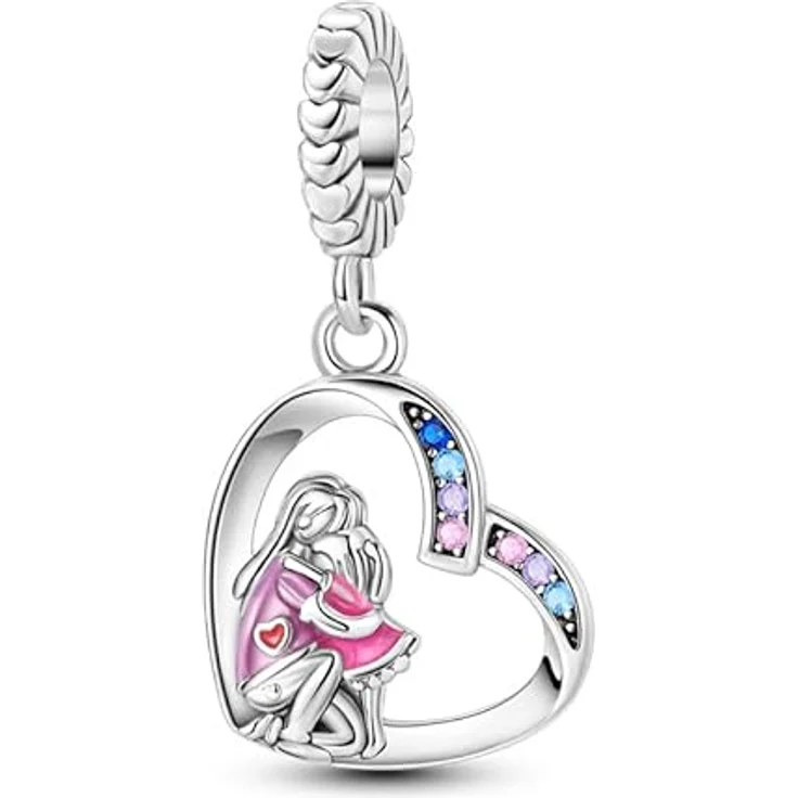 TINSLO Charm Anhänger 925 Sterling Silber mit Zirkonia-Steinen, kompatibel mit Pandora Armband und Halskette für Damen und Mädchen – Bild 1